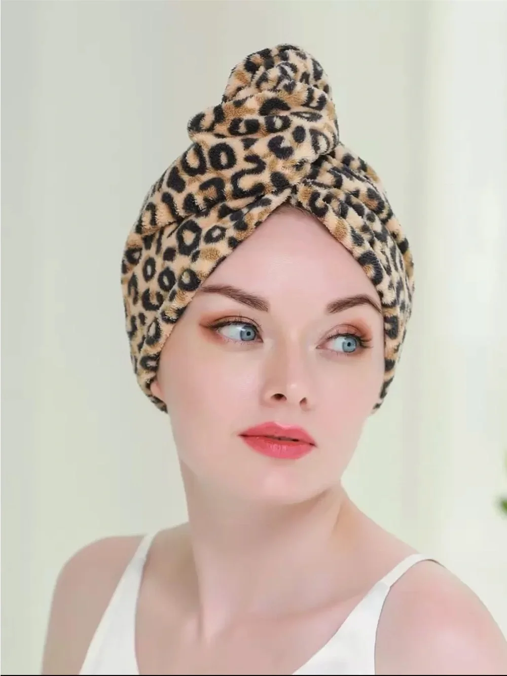 Leopard Print Plush Hair Turban